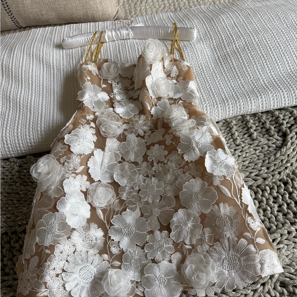 Bronx and Banco strapless white dress